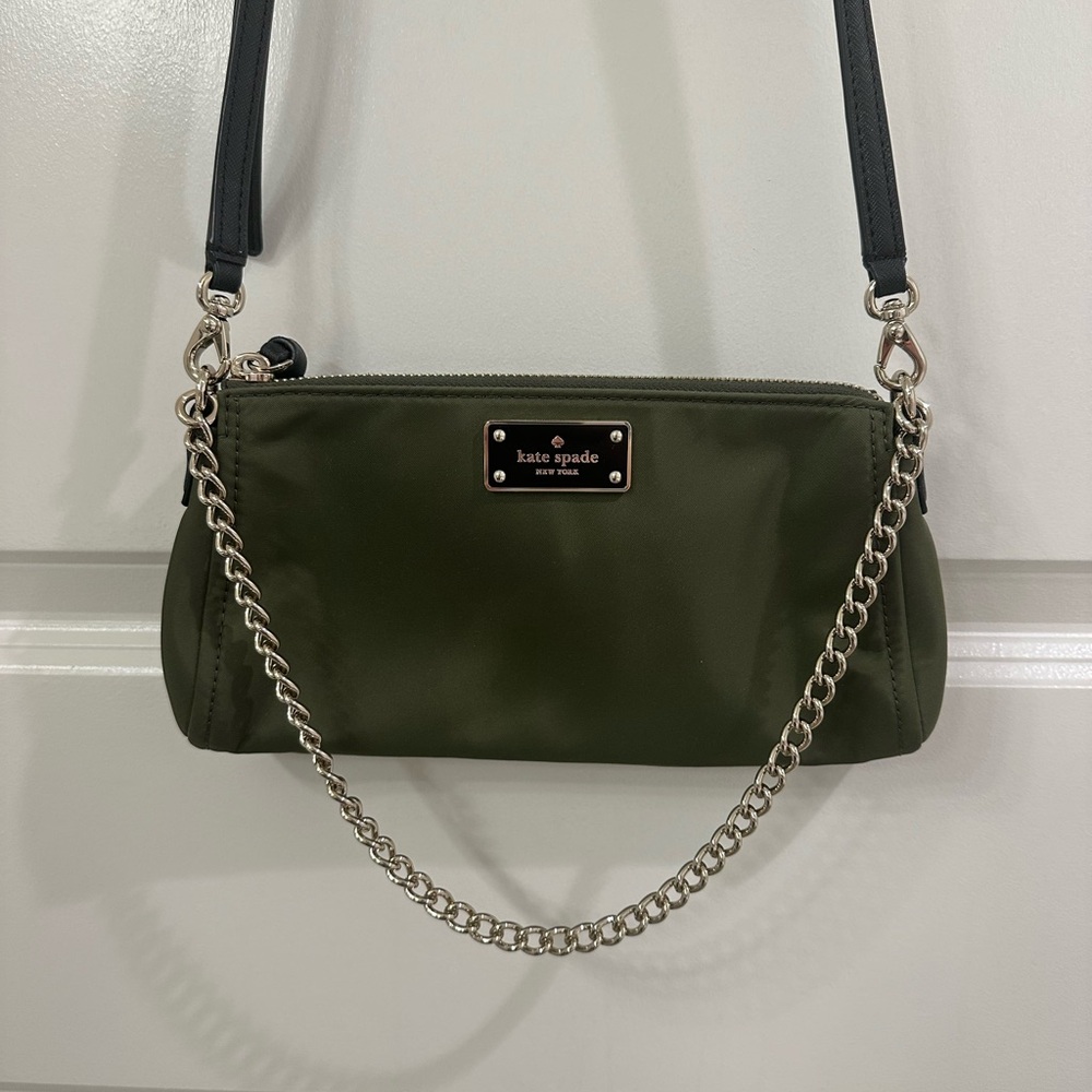 Never Used! Kate Spade Olive Crossbody Bag with Chain